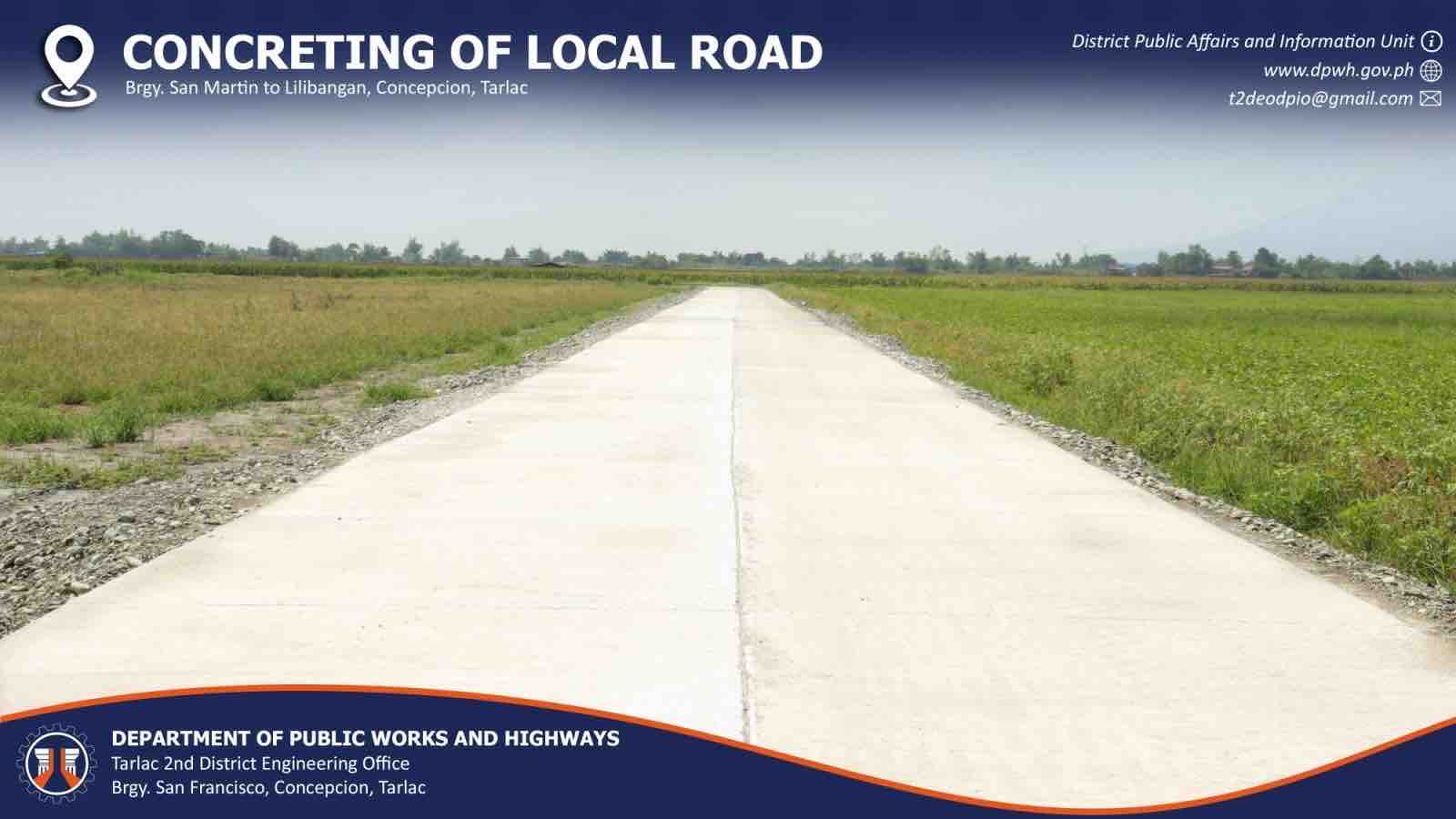 DPWH Completes Road Concreting Project In Concepcion Punto Central Luzon