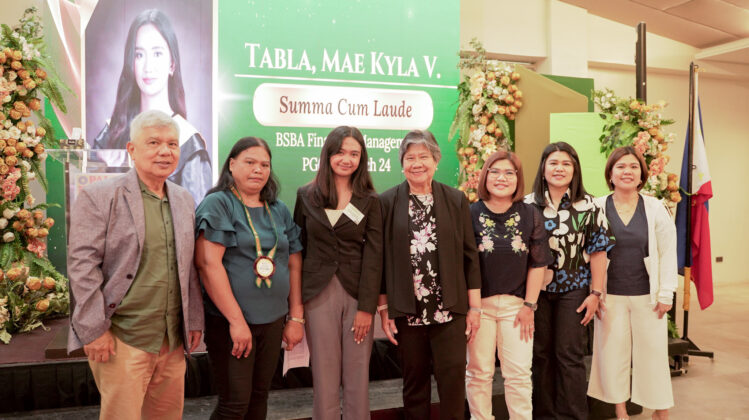 Palawan Group Of Companies Scholarship Program's First Ever Summa Cum Laude Celebrating With Palawan Group Officials
