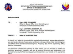 DPWH sacks 2 Pampanga engineers over death of man falling into open drainage canal in AC